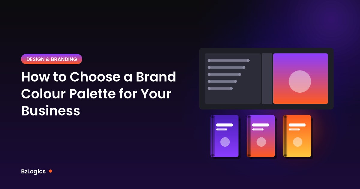Illustration of a book cover wrap and three finished books for the article: How to Choose a Brand Colour Palette for Your Business