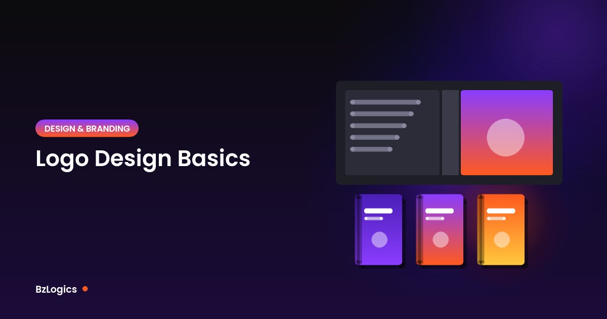 Illustration of a book cover wrap and three finished books for the article: Logo Design Basics: What Makes a Logo Work for a Small Business