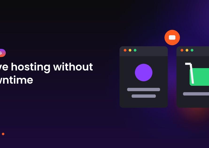 Illustration of two browser windows representing moving a website to a new host