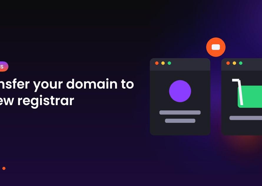 Illustration of two browser windows representing moving a domain