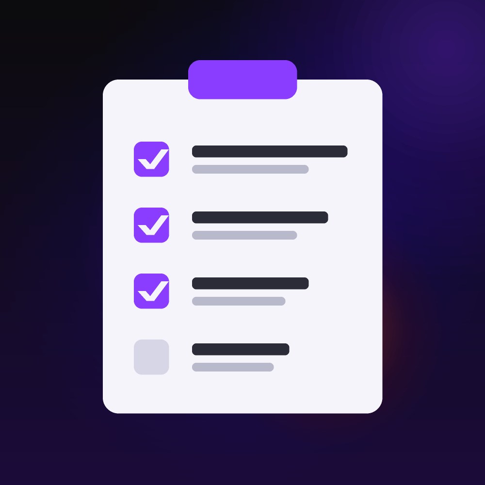 Illustration of a clipboard checklist representing website maintenance and security checks