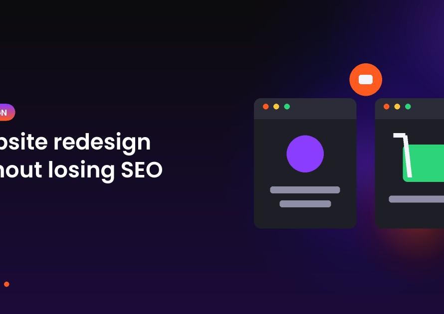 Illustration of two browser windows representing an old and a redesigned website